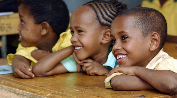 Primary school children in class, in Harar, Ethiopia.